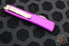 Microtech Ultratech OTF Knife- Double Edge- Violet Handle- Bronzed Blade 122-13 VI