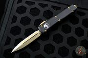 Microtech Ultratech OTF Knife- Black Handle- Bronzed Full Serrated Blade 122-15
