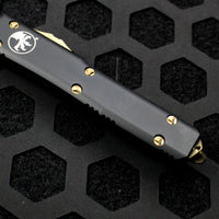 Microtech Ultratech OTF Knife- Black Handle- Bronzed Full Serrated Blade 122-15