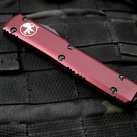 Microtech Ultratech OTF Knife- Double Edge- Merlot Red Handle- Black Blade 122-1 MR
