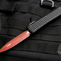 Microtech Sith Lord Ultratech OTF Knife- Double Edge- Black Tri-Grip Handle- Red Blade 122-1 SL