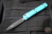 Microtech Ultratech OTF Knife- Double Edge- Turquoise Handle- Black Blade 122-1 TQ