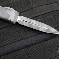 Microtech Ultratech OTF Knife- Double Edge- Urban Camo Cerakoted- Urban Camo Blade 122-1 UCS