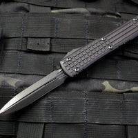 Microtech Ultratech Delta Double Edge OTF Frag Black with Black DLC HW Nickel Boron Internals 122-1UT-DS