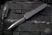 Microtech Ultratech Delta Double Edge OTF Frag Black with Black DLC HW Nickel Boron Internals 122-1UT-DS