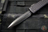 Microtech Ultratech Delta Double Edge OTF Frag Black with Black DLC HW Nickel Boron Internals 122-1UT-DS