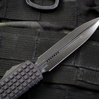 Microtech Ultratech Delta Double Edge OTF Frag Black with Black DLC HW Nickel Boron Internals 122-1UT-DS