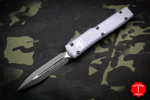 Microtech Ultratech Gray Double Edge OTF Knife Black Blade 122-1 GY