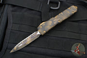 Microtech Ultratech OTF Knife- Double Edge- Coyote Camo Handle- Coyote Camo Full Serrated Blade 122-3 CCS