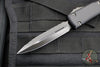 Microtech Ultratech OTF Knife-Double Edge- Tactical- Black Handle- Black DLC Full Serrated Blade 122-3 DLCT