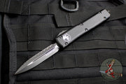 Microtech Ultratech Black Double Edge OTF Knife Black Tactical Full Serrated Blade 122-3 T