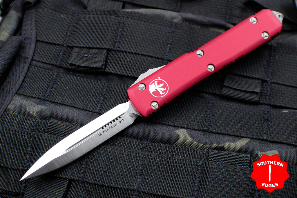 Microtech Ultratech Red Double Edge OTF Knife Satin Blade 122-4 RD