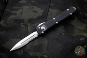 Microtech Ultratech Black Double Edge OTF Knife Satin Part Serrated Blade 122-5