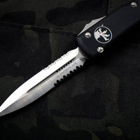Microtech Ultratech Black Double Edge OTF Knife Satin Part Serrated Blade 122-5