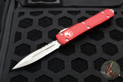 Microtech Ultratech OTF Knife- Double Edge- Red Handle- Satin Part Serrated Blade 122-5 RD