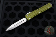 Microtech Ultratech II- Stepped Chassis- OTF Knife- Double Edge- OD Green With Stonewash Plain Edge Blade 122II-10 ODS