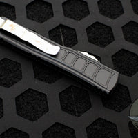 Microtech Ultratech II- Stepped Chassis- Black Double Edge OTF Knife Stonewash Plain Edge Blade 122II-10 S