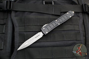 Microtech Ultratech II OTF Knife- Stepped Chassis- Double Edge- Black Handle- Apocalyptic Full Serrated Edge Blade 122II-12 APS