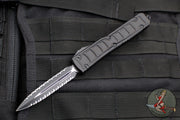 Microtech Ultratech II OTF Knife- Stepped Chassis- Double Edge- Tactical- Black Double Full Serrated Blade 122II-D3 TS