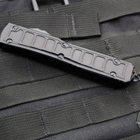 Microtech Ultratech II OTF Knife- Stepped Chassis- Double Edge- Tactical- Black Double Full Serrated Blade 122II-D3 TS