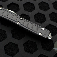 Microtech Ultratech II- Stepped Chassis- Black Double Edge OTF Knife Satin Plain Edge Blade 122II-4 S