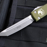 Microtech Ultratech OTF Knife- Tanto Edge- OD Green Handle- Apocalyptic Blade 123-10 APOD