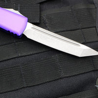 Microtech Ultratech OTF Knife- Tanto Edge- Purple Handle- Apocalyptic Blade 123-10 APPU