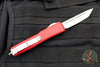 Microtech Ultratech OTF Knife- Tanto Edge- Red Handle- Stonewash Full Serrated Blade 123-10 RD