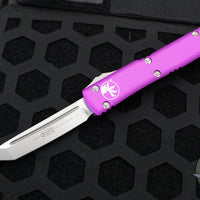 Microtech Ultratech OTF Knife- Tanto Edge- Violet Handle- Stonewash Blade 123-10 VI
