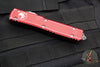 Microtech Ultratech OTF Knife- Tanto Edge- Distressed Red Handle- Stonewash Full Serrated Blade 123-12 DRD