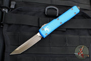 Microtech Ultratech OTF Knife- Tanto Edge- Blue Handle- Bronzed Apocalyptic Blade 123-13 APBL