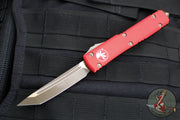 Microtech Ultratech OTF Knife- Tanto Edge- Red Handle- Bronzed Apocalyptic Blade 123-13 APRD