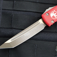 Microtech Ultratech OTF Knife- Tanto Edge- Red Handle- Bronzed Apocalyptic Blade 123-13 APRD