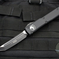 Microtech Ultratech OTF Knife- Tanto Edge- Tactical- Black Handle- Black Blade and Hardware 123-1 T