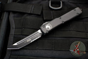 Microtech Ultratech OTF Knife- Tactical- Black Handle- Black Part Serrated Blade 123-2 T