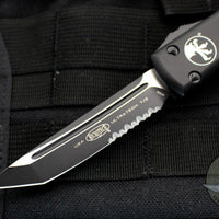 Microtech Ultratech OTF Knife- Tactical- Black Handle- Black Part Serrated Blade 123-2 T