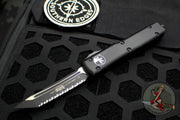 Microtech Ultratech OTF Knife- Tanto Edge- Tactical- Black Handle- Black Full Serrated Blade 123-3 T