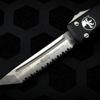 Microtech Ultratech Black TAnto Edge OTF Knife Satin Full Serrated Blade 123-6