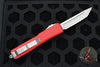 Microtech Ultratech OTF Knife- Tanto Edge- Red Handle With Satin Full Serrated Blade 123-6 RD