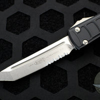 Microtech Ultratech II OTF Knife- Tanto Edge- Black With Stonewash Part Serrated Blade 123II-11 S