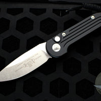 Microtech LUDT OTS Knife- Black Handle- Stonewash Blade 135-10