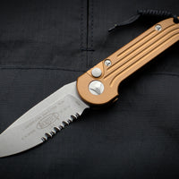 Microtech LUDT Tan Knife Stonewash Part Serrated Blade 135-11 TA