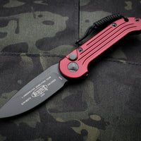 Microtech LUDT OTS Merlot Handle Black Single Edge Blade 135-1 MR