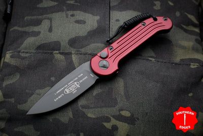 Microtech LUDT OTS Merlot Handle Black Single Edge Blade 135-1 MR
