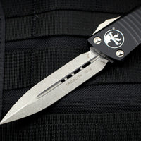 Microtech Troodon Double Edge OTF knife Black with Stonewash Blade 138-10