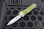 Microtech Troodon OTF Knife- Double Edge- Distressed OD Green Handle- Apocalyptic Blade 138-10 DOD