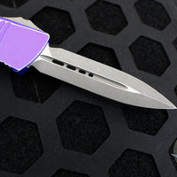 Microtech Troodon OTF Knife- Double Edge- Distressed Purple Handle- Apocalyptic Blade 138-10 DPU