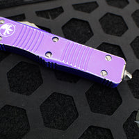Microtech Troodon OTF Knife- Double Edge- Distressed Purple Handle- Apocalyptic Blade 138-10 DPU