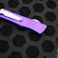 Microtech Troodon OTF knife- Double Edge- Purple Handle- Stonewash Blade 138-10 PU