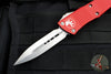 Microtech Troodon OTF Knife- Double Edge- Red Handle- Stonewash Blade 138-10 RD